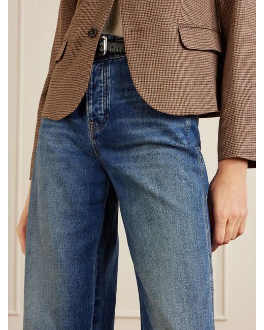 Veronica Beard Blue Taylor High-Rise Wide-Leg Jeans