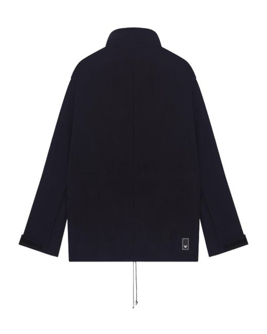 Emporio Armani Blue Zip-Up Drawstring Jacket for men