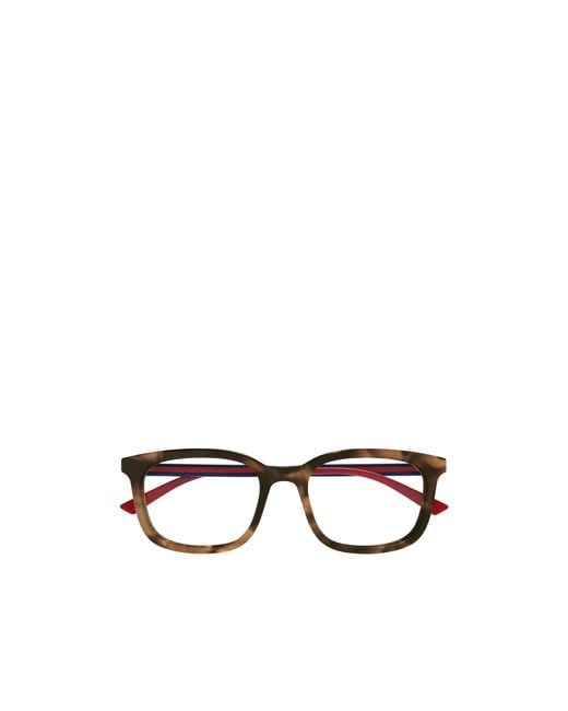 Gucci White Eyewear Square Frame Glasses for men