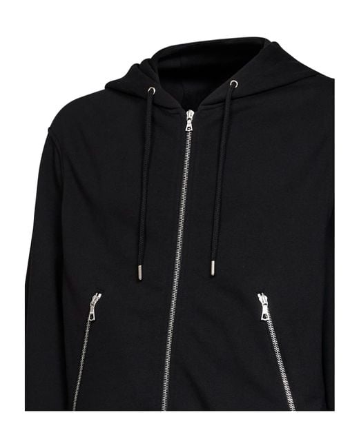 Dries Van Noten Black Zip-Up Hooded Hoodie for men