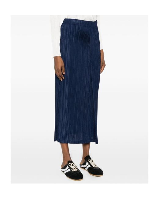 Pleats Please Issey Miyake Blue Pleats Please Issey Miyake Thicker Bottoms 1 Pleated Skirt