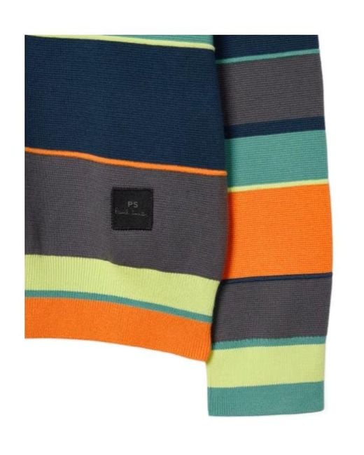 Paul Smith Blue Striped Knitted Sweater for men