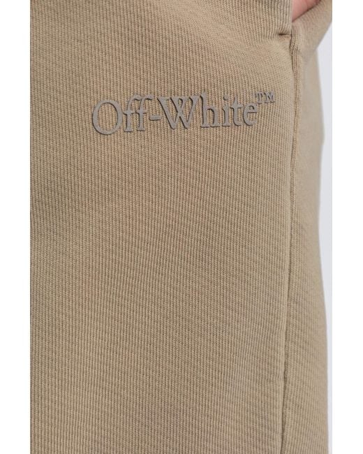 Off-White c/o Virgil Abloh Natural Logo Embroidered Drawstring Sweatpants for men