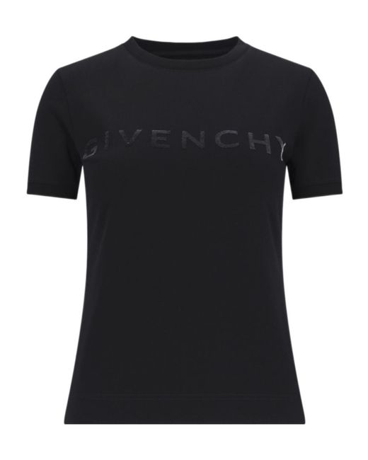 Givenchy Black Logo Printed Crewneck T-Shirt