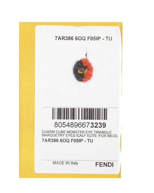 Fendi Red Eye Pattern Fox Fur Key Chain for men