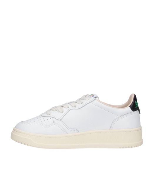 Autry White Logo-Patch Perforated Sneakers