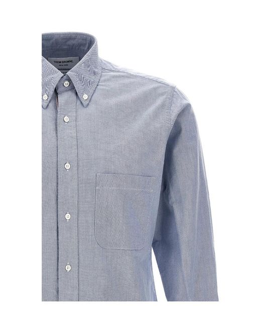 Thom Browne Blue Oxford Shirt for men