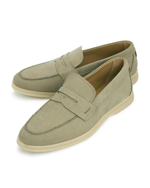 Bally Green Round-Toe Casual Shoes for men
