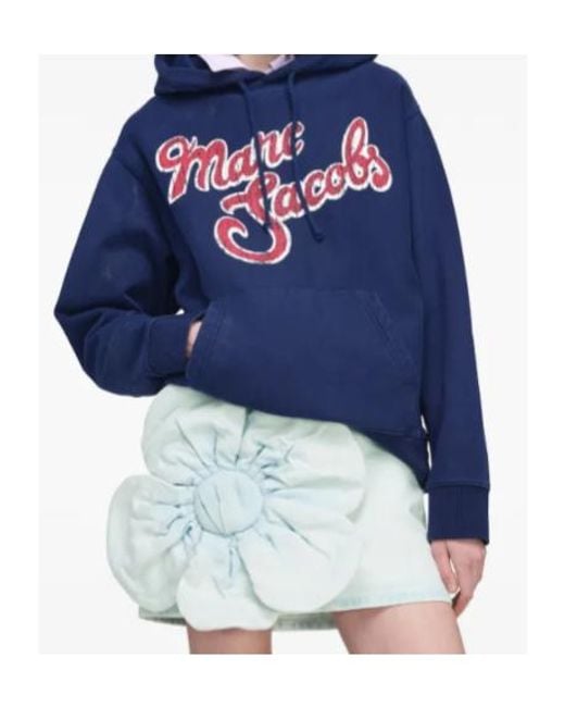Marc Jacobs Blue Logo-Print Hoodie