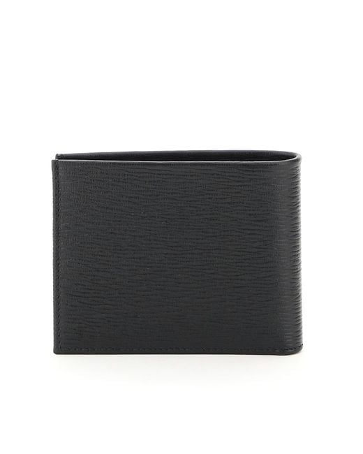 Ferragamo Black Ferragamo Gancini Logo Plaque Bifold Wallet for men
