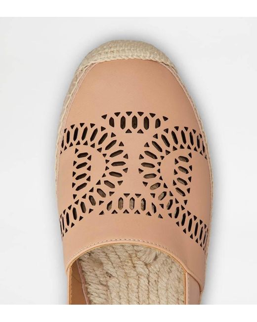 Tod's Brown Kate Leather Espadrilles