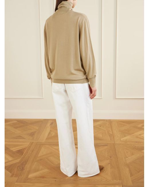 Totême  Natural Totême Roll-Neck Knitted Jumper