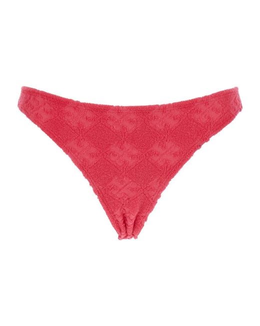 Tory Burch Red Low-Rise Terry-Cloth Bikini Bottoms