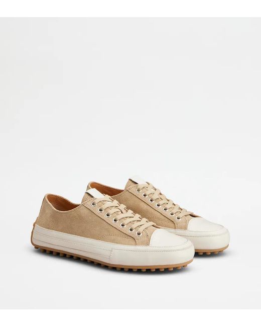 Tod's Natural Lace-Up Low-Top Casual Shoes