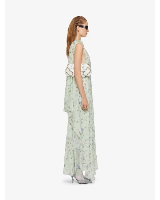 Givenchy Green Printed Draped Dress