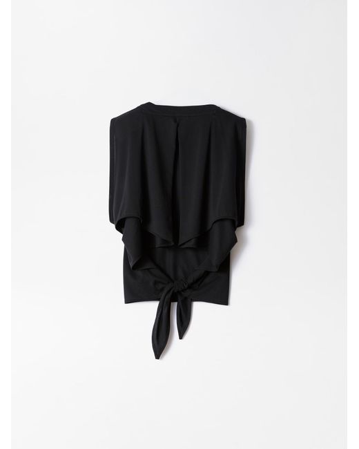 Jacquemus Black Sleeveless Draped Panel Top
