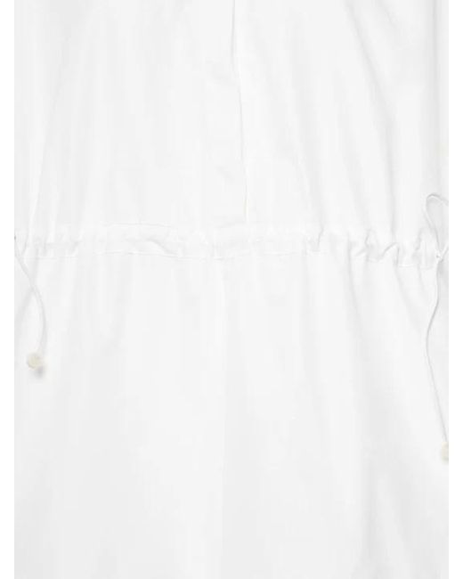 Max Mara White Waist Drawstring Shirt