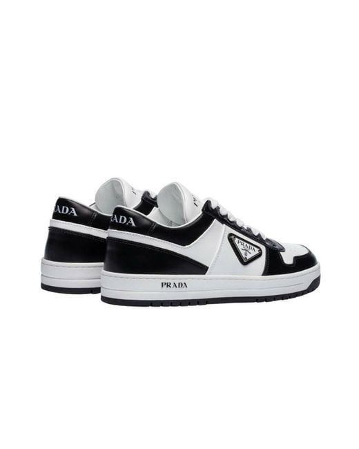 Prada White Downtown Leather Sneakers