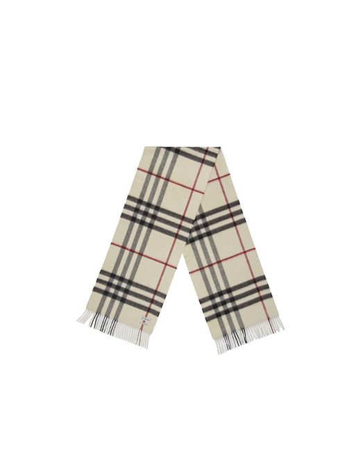 Burberry White Medium-Thickness Scarf With Tassel Trim