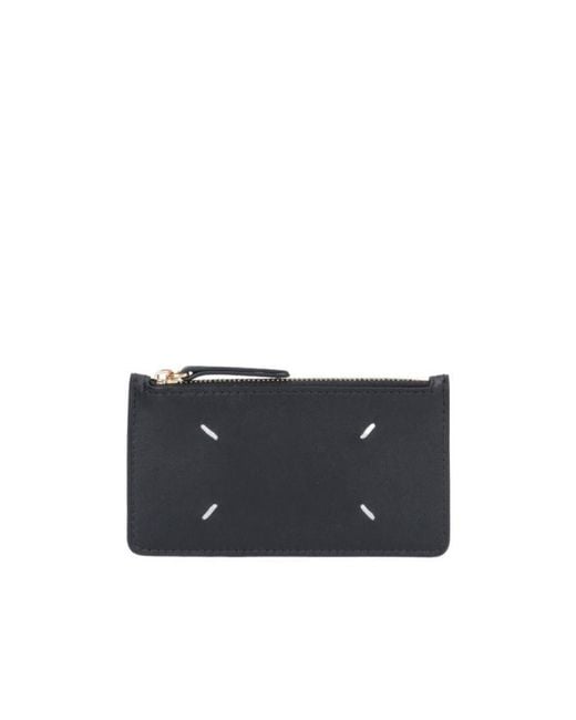 Maison Margiela Black Four-Stitch Detailed Coin Purse
