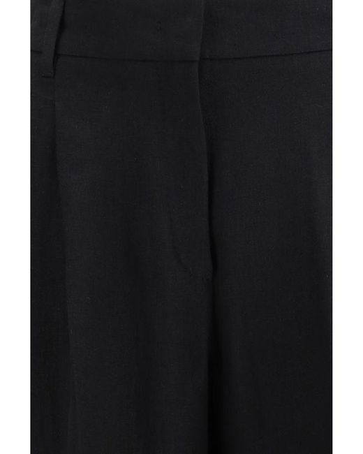 Max Mara Black Linen Tailored Trousers