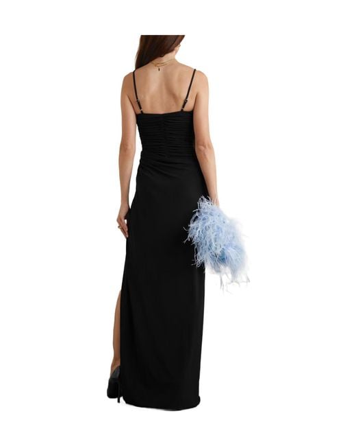 Brandon Maxwell Black Ruched Jersey Gown