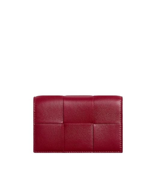 Bottega Veneta Red Cassette Business Card Case