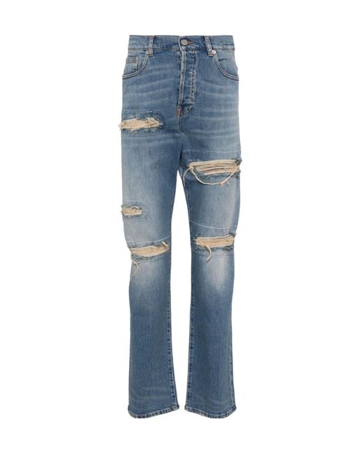 IRO Blue Pierced Jeans for men