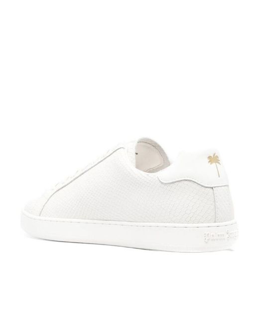 Palm Angels White Palm Lace-Up Trainers for men