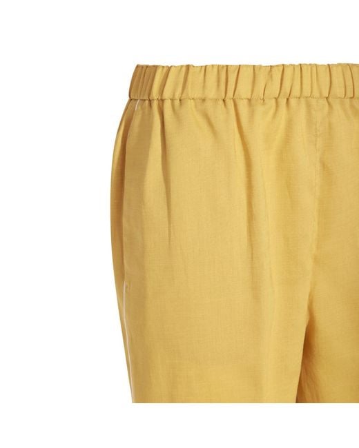Fabiana Filippi Yellow Elasticated-Waistband Tapered-Leg Trousers