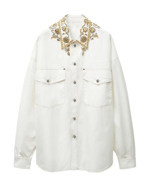 Versace White Long-Sleeved Shirt for men