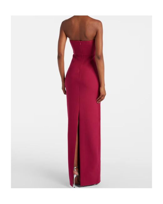 Roland Mouret Red One-Shoulder Crêpe Maxi Dress