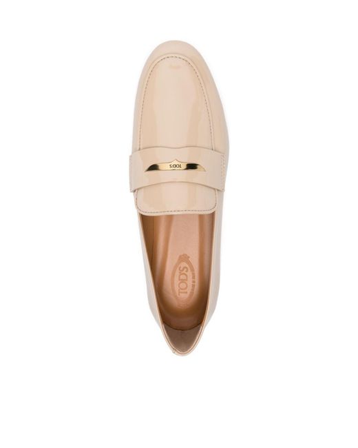 Tod's Natural Round Head Loafer Shoes