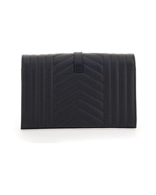 Saint Laurent Black Monogram Chained Wallet