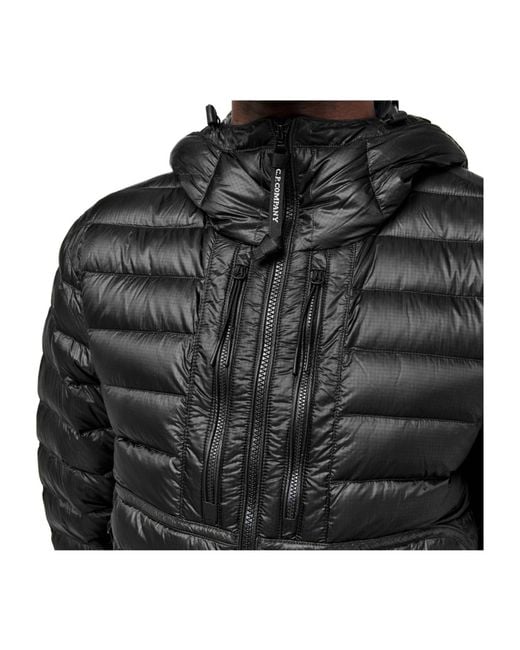 C P Company Black D.D. Shell Goggle Down Jacket for men