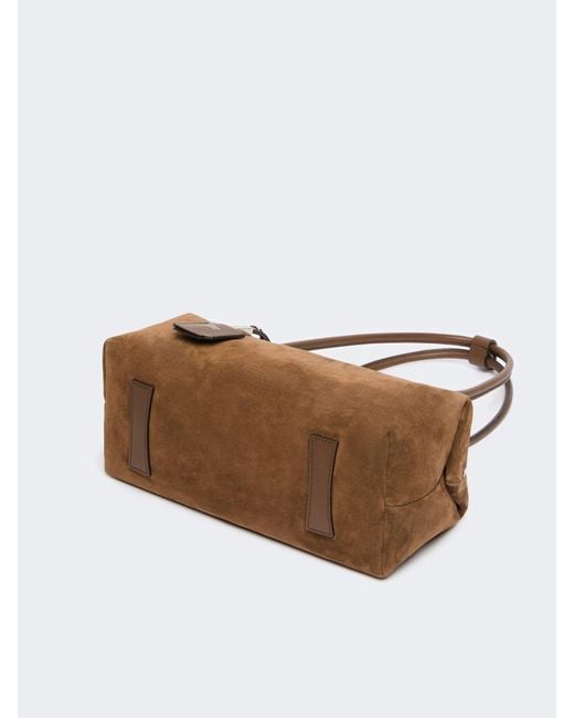 Max Mara Brown Boston Suede Tote Bag
