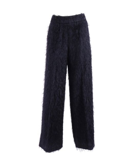 Peserico Blue Brushed-Finish Trousers