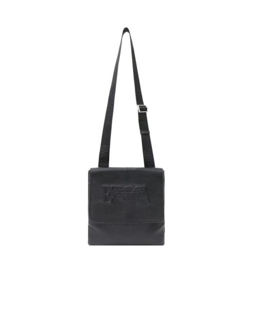 Emporio Armani Black Logo Details Cross-Body Bag for men