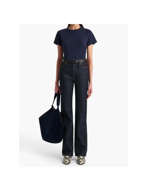 Khaite Blue Short-Sleeve Crew-Neck T-Shirt