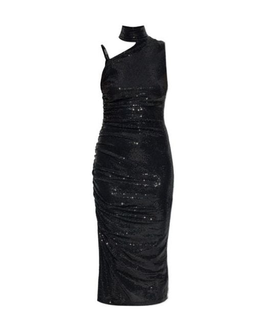 Versace Jeans Black Couture Sequin Embellished Midi Dress