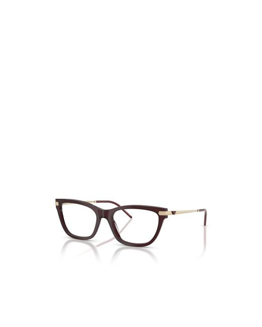 Emporio Armani White Cat-Eye Frame Glasses