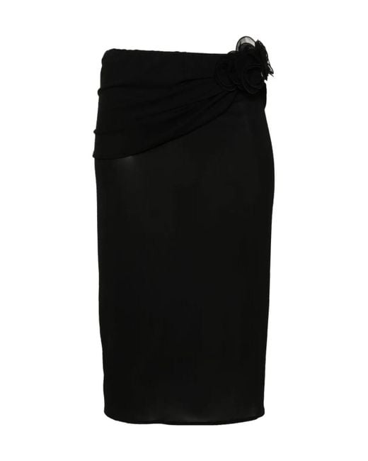 Magda Butrym Black Floral-Appliqué Skirt
