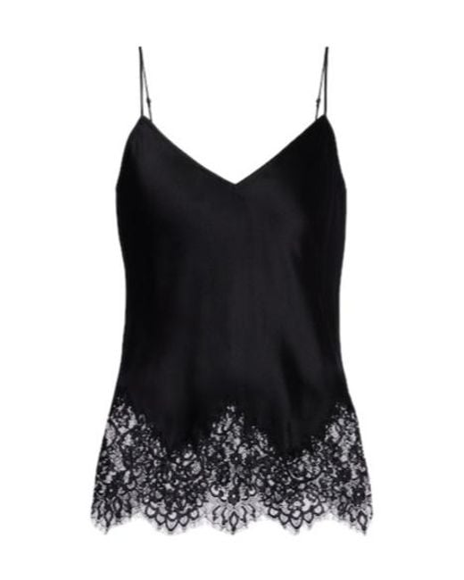 Nili Lotan Black Nadine Lace-Trimmed Silk Camisole