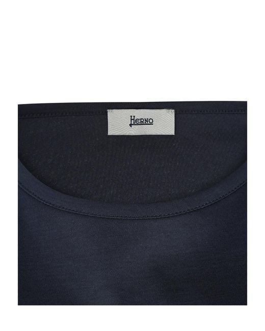 Herno Blue Button-Side T-Shirt