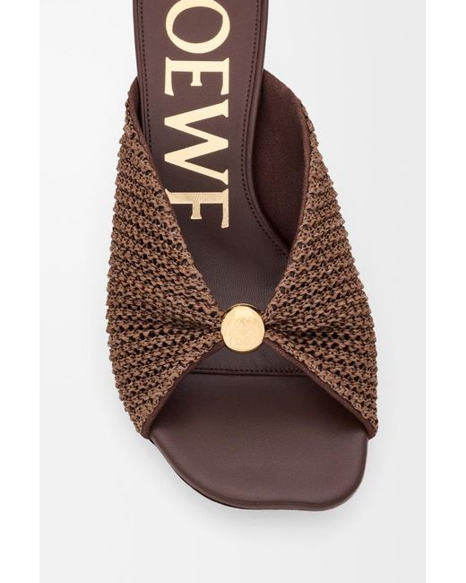 Loewe Brown Raffia-Effect Sandals