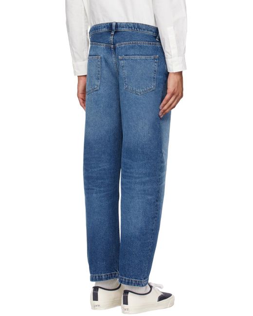 A.P.C. Blue Straight Leg Jeans for men
