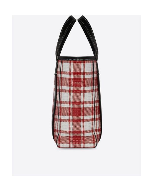 Balenciaga Red Barbes North-South Small Tote Bag