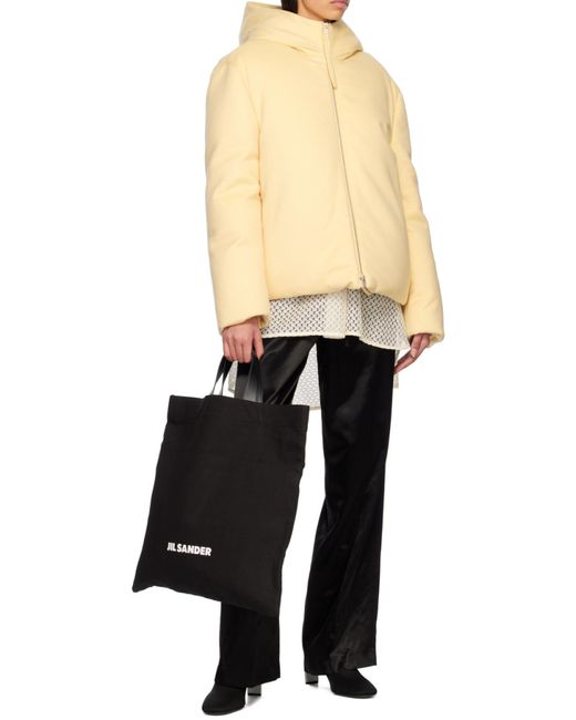 Jil Sander Black Logo Printed Large Tote Bag for men