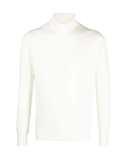 Lardini White Roll-Neck Wool Jumper for men