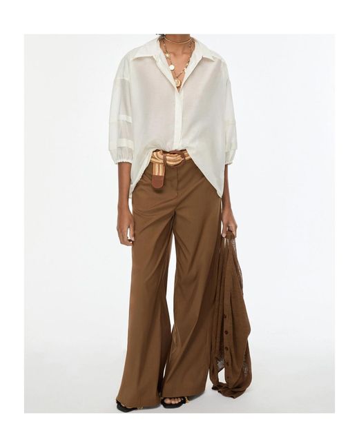 iBlues White Silk-Blend Shirt